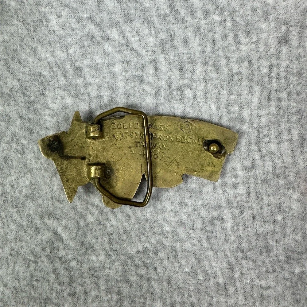 Baron Buckle TRUCKIN' Belt Buckle Solid Brass Vintage Americana
